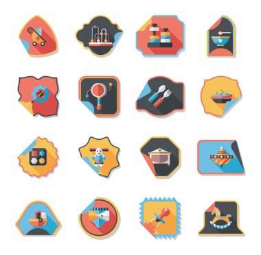 Bebek etiket afiş tasarım düz arka plan ayarlamak, eps10