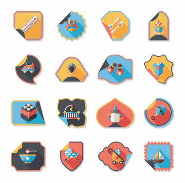 Bebek etiket afiş tasarım düz arka plan ayarlamak, eps10