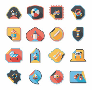 Bebek etiket afiş tasarım düz arka plan ayarlamak, eps10