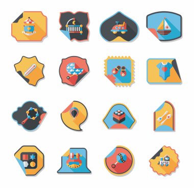 Bebek etiket afiş tasarım düz arka plan ayarlamak, eps10