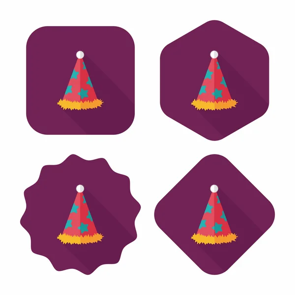 Verjaardag partij hoed platte pictogram met lange schaduw, eps10 — Stockvector