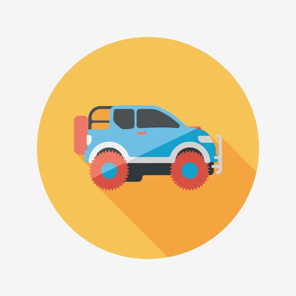 Transport pojazdów użytkowych sportowe płaski ikona z długi cień — Wektor stockowy