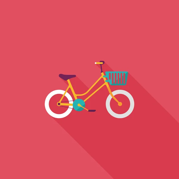 Transporte bicicleta icono plano con sombra larga, eps10 — Vector de stock