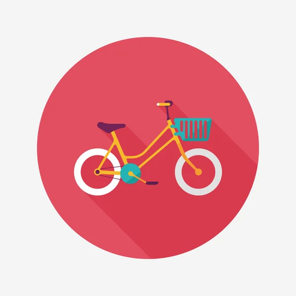 Transporte bicicleta icono plano con sombra larga, eps10 — Vector de stock