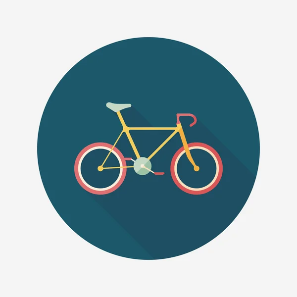 Transport fiets plat pictogram met lange schaduw, eps10 — Stockvector
