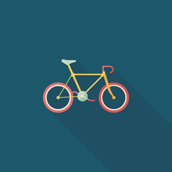 Transporte bicicleta icono plano con sombra larga, eps10 — Vector de stock