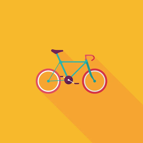 Uzun Gölge, eps10 ile ulaşım Bisiklet düz simgesi — Stok Vektör