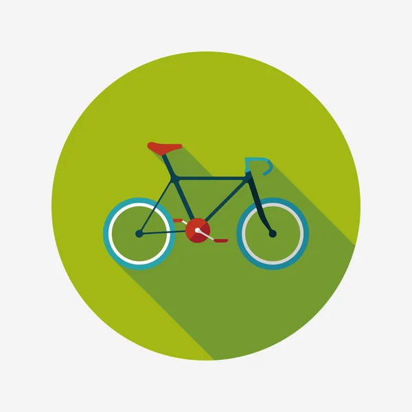 Transporte bicicleta icono plano con sombra larga, eps10 — Archivo Imágenes Vectoriales