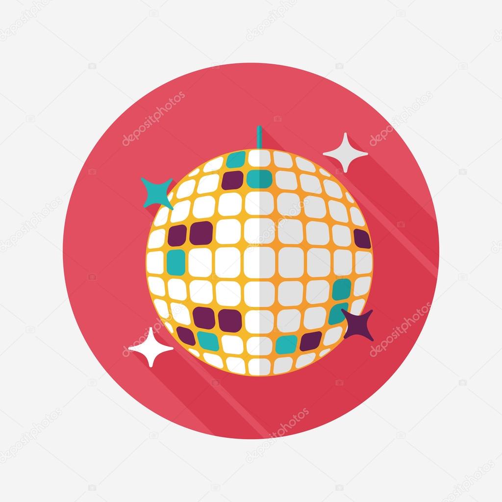 Disco ball flat icon with long shadow,eps10