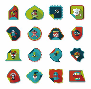 Cadılar Bayramı etiket afiş düz arka plan ayarlamak, eps10