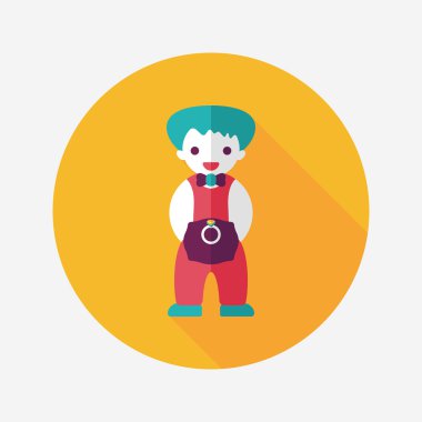 Düğün damat uzun gölge, eps10 düz simgesiyle