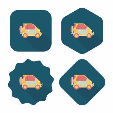 Uzun gölge ile ulaşım Spor Utility araç düz simgesi