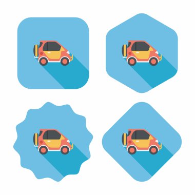 Uzun gölge ile ulaşım Spor Utility araç düz simgesi