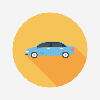 Uzun Gölge, eps10 ile ulaşım araba düz simgesi