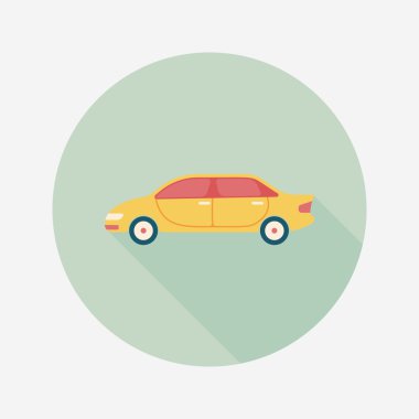 Uzun Gölge, eps10 ile ulaşım araba düz simgesi