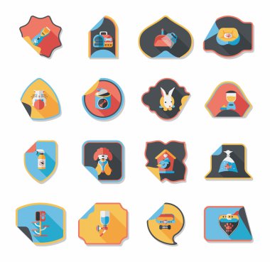 Evde beslenen hayvan etiketi düz afiş tasarım arka plan ayarlamak, eps10