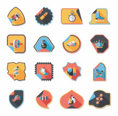 Spor etiket düz afiş arka plan ayarlamak, eps10