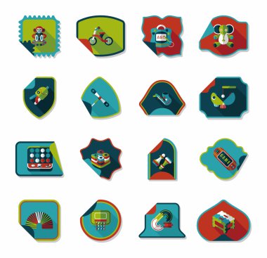 Oyuncak etiket düz afiş arka plan ayarlamak, eps10