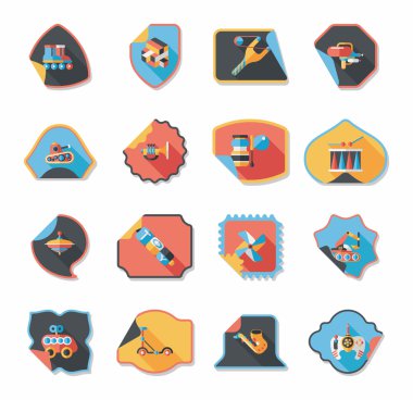 Oyuncak etiket düz afiş arka plan ayarlamak, eps10