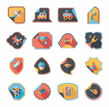 Oyuncak etiket düz afiş arka plan ayarlamak, eps10