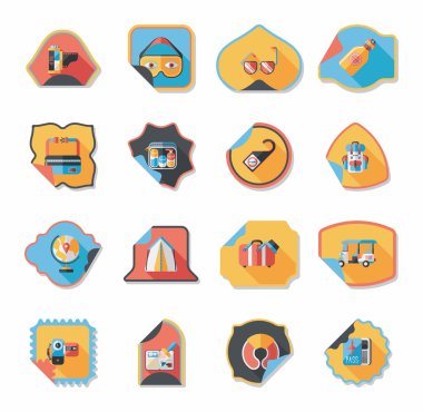 Etiket düz afiş arka plan ayarlamak, eps10 seyahat