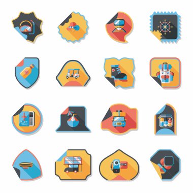 Etiket düz afiş arka plan ayarlamak, eps10 seyahat