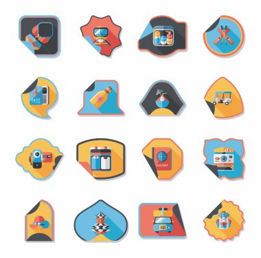 Etiket düz afiş arka plan ayarlamak, eps10 seyahat