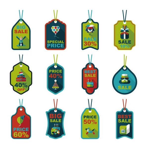 Doğum günü etiketi düz afiş arka plan ayarlamak, eps10