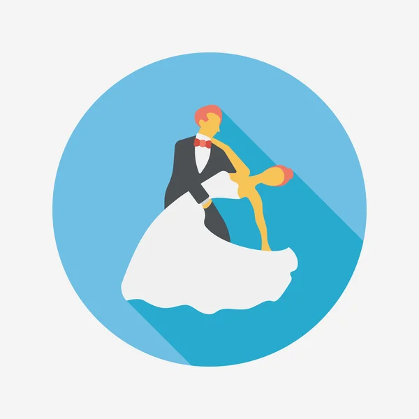 Pareja de boda icono plano con sombra larga, eps10 — Vector de stock