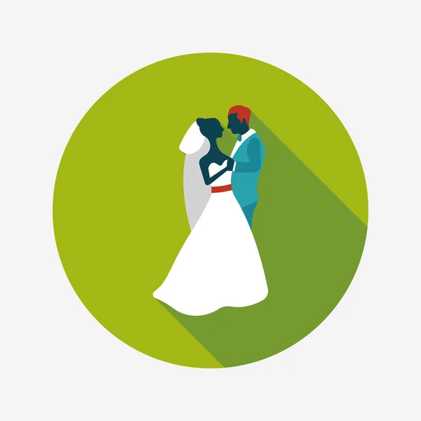 Mariage couple icône plate avec ombre longue, eps10 — Image vectorielle