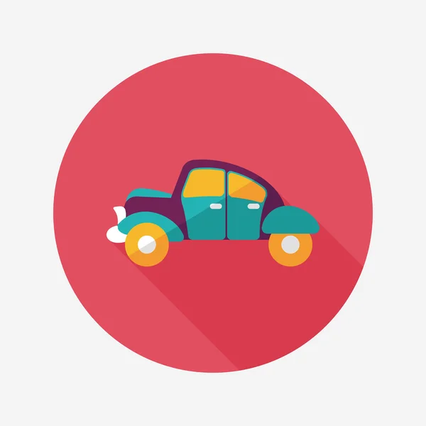 Transporte coche icono plano con sombra larga, eps10 — Vector de stock