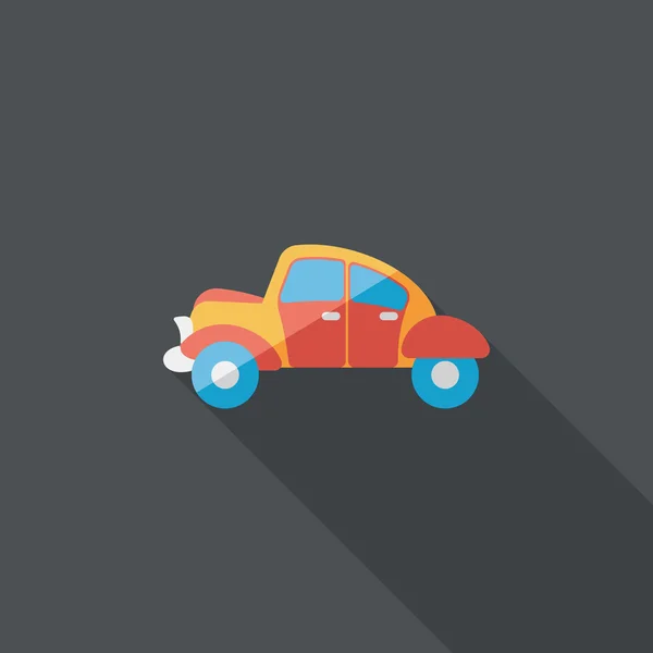 Transporte coche icono plano con sombra larga, eps10 — Vector de stock