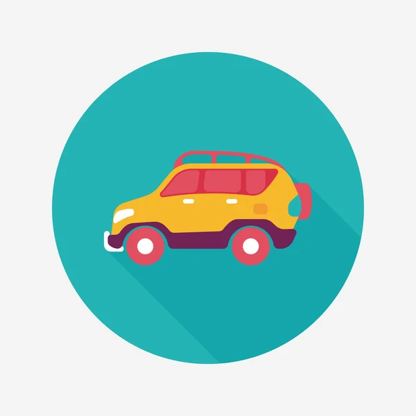 Транспорт Utility Vehicle flat icon with long shadow — стоковый вектор