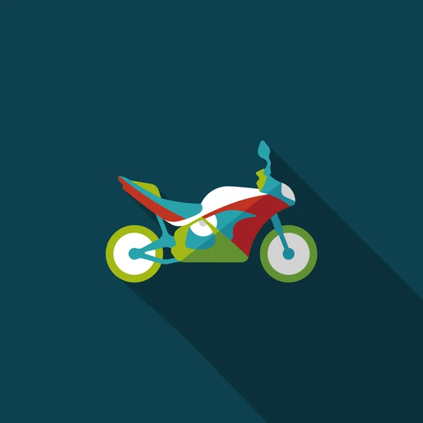 Transport motocykla płaski ikona z długim cieniem, eps10 — Wektor stockowy