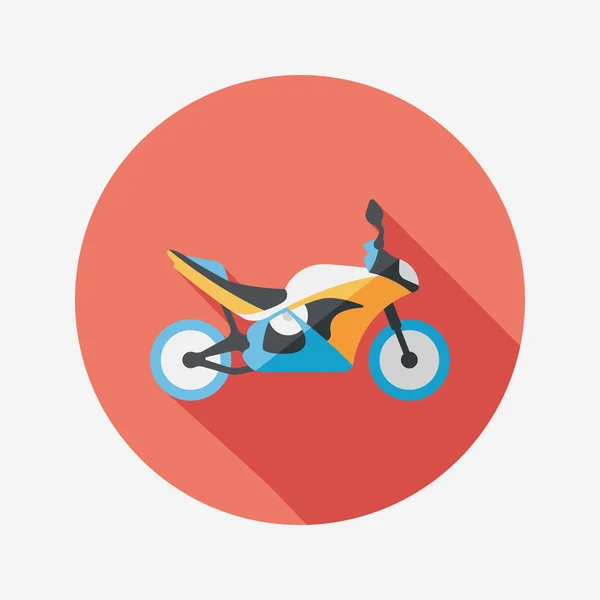 Transporte motocicleta plana ícone com sombra longa, eps10 — Vetor de Stock