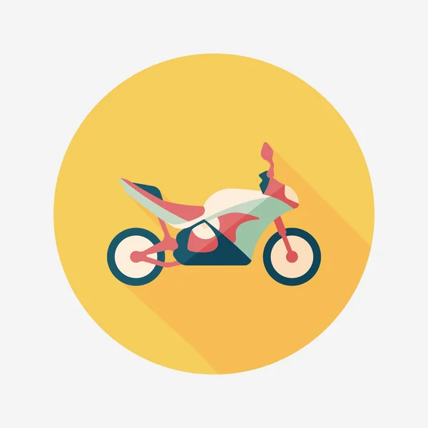 Transporte motocicleta icono plano con sombra larga, eps10 — Vector de stock
