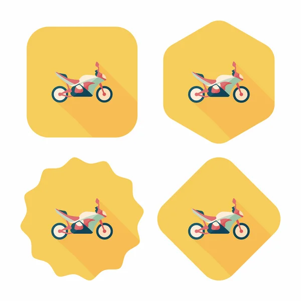 Transportation motorcycle flat icon with long shadow,eps10 — Stock Vector