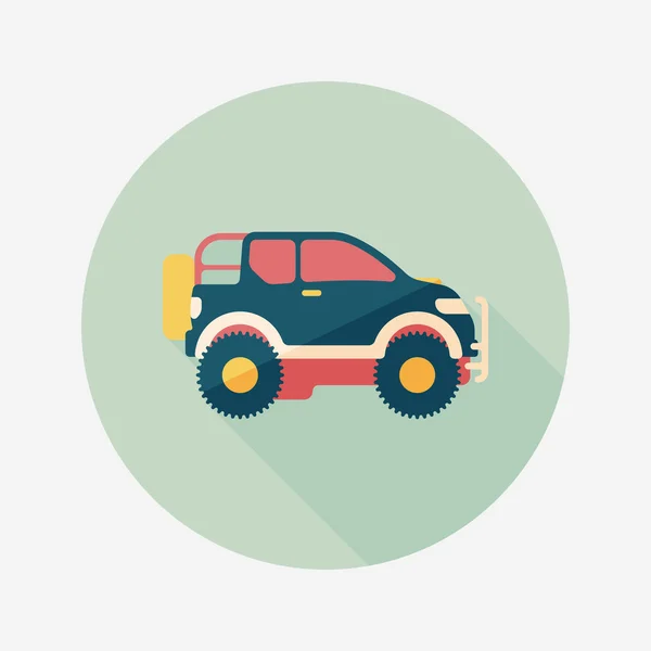 Transportation Sports Utility Vehicle flat icon with long shadow — Stock Vector