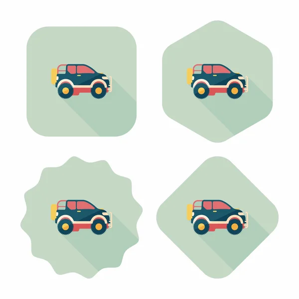 Транспорт Utility Vehicle flat icon with long shadow — стоковый вектор