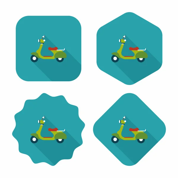 Transporte scooter icono plano con sombra larga, eps10 — Vector de stock