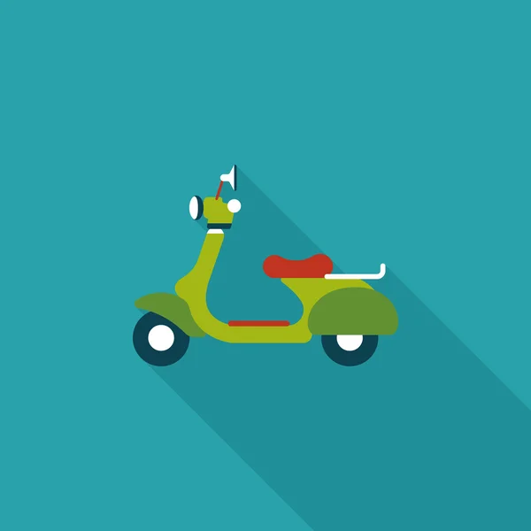Trasporti scooter icona piatta con lunga ombra, eps10 — Vettoriale Stock