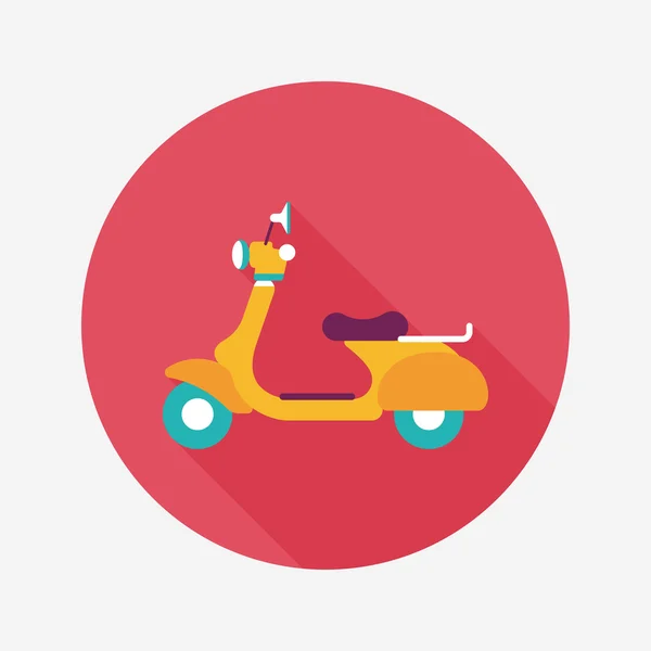 Transportation scooter flat icon with long shadow,eps10 — Stock Vector