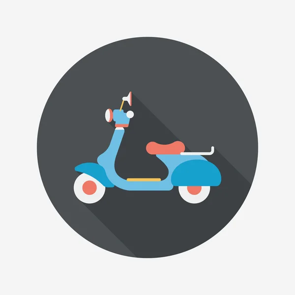 Trasporti scooter icona piatta con lunga ombra, eps10 — Vettoriale Stock