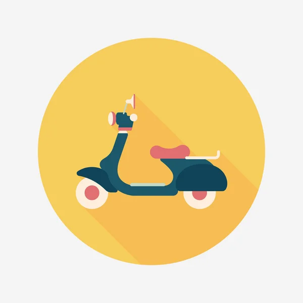 Transportation scooter flat icon with long shadow,eps10 — Stock Vector