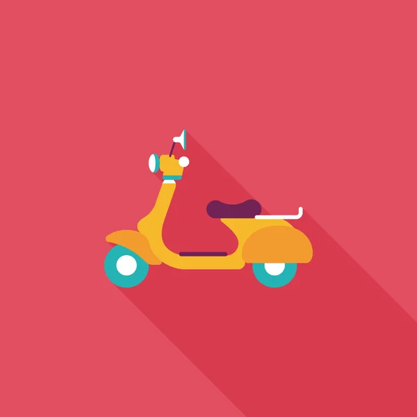 Transportation scooter flat icon with long shadow, eps10 — стоковый вектор