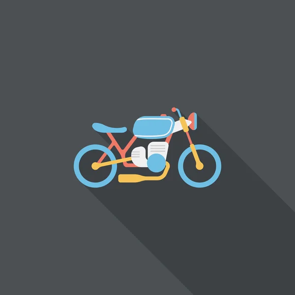 Transporte motocicleta icono plano con sombra larga, eps10 — Vector de stock