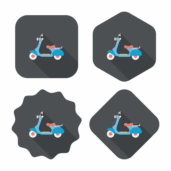 Transporte scooter icono plano con sombra larga, eps10 — Archivo Imágenes Vectoriales