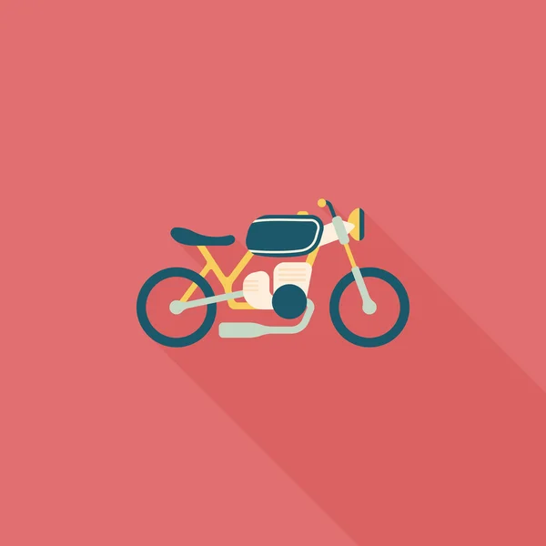 Transportation motorcycle flat icon with long shadow,eps10