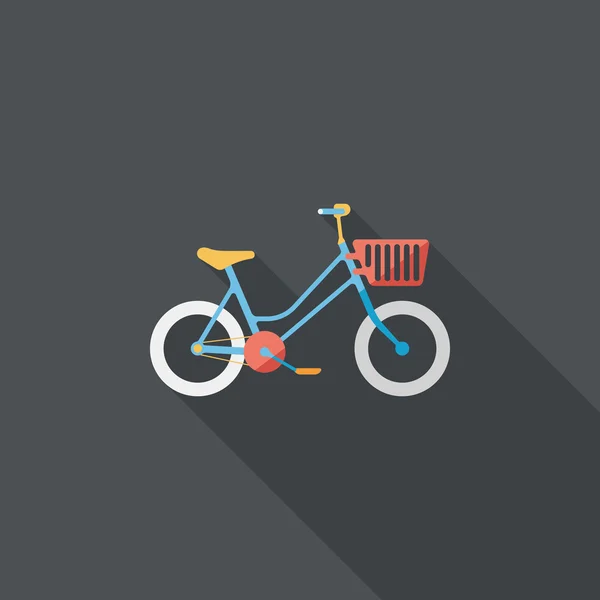 Transporte bicicleta icono plano con sombra larga, eps10 — Vector de stock