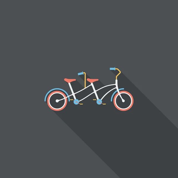 รถจักรยานขนส่งไอคอนแบนที่มีเงายาว, eps10 — ภาพเวกเตอร์สต็อก